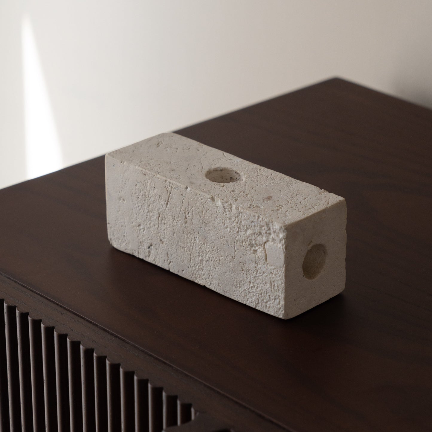 Domino Limestone Marble Candle Holder