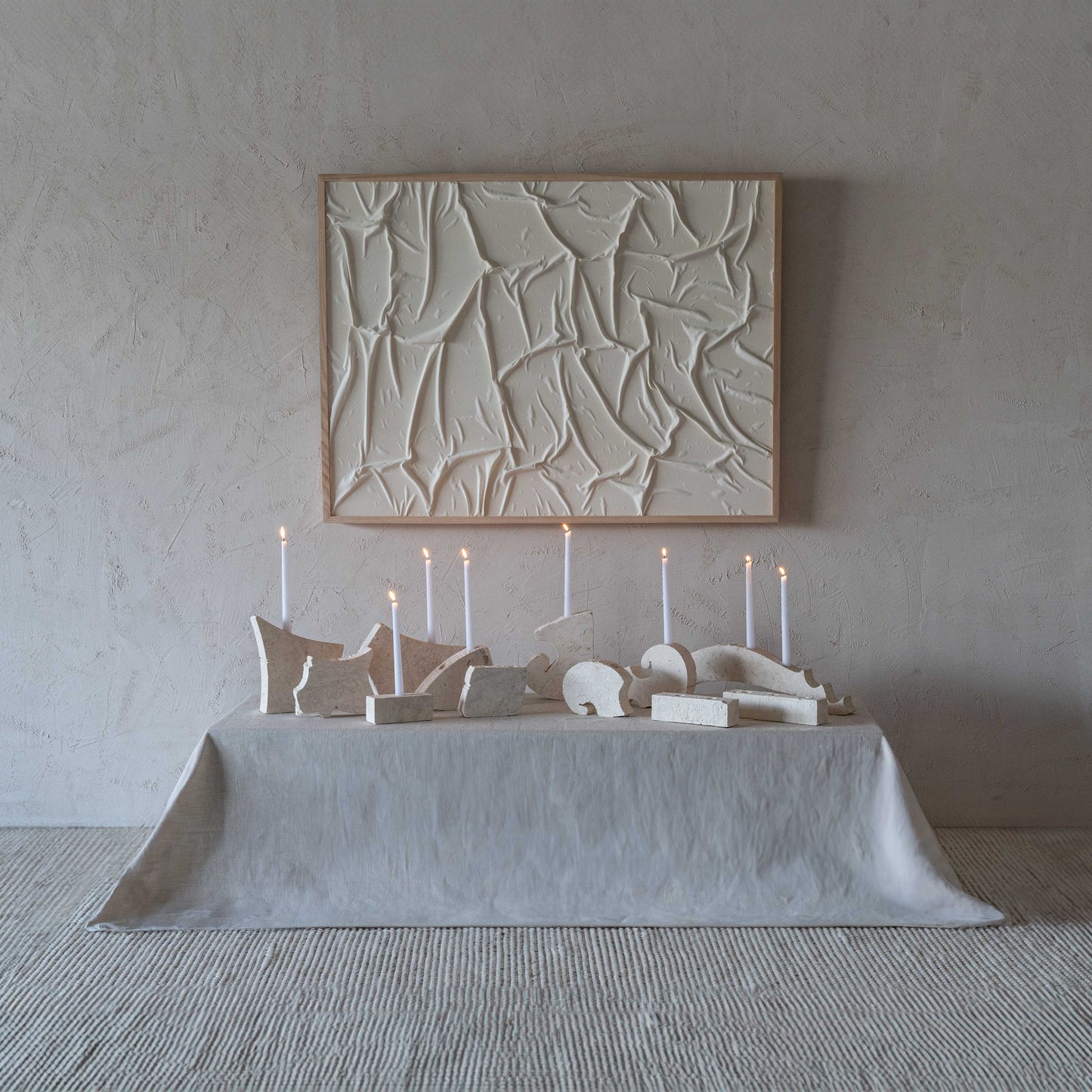 Natural Lime Stone Candle Holder