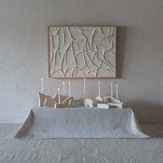 Natural Lime Stone Candle Holder