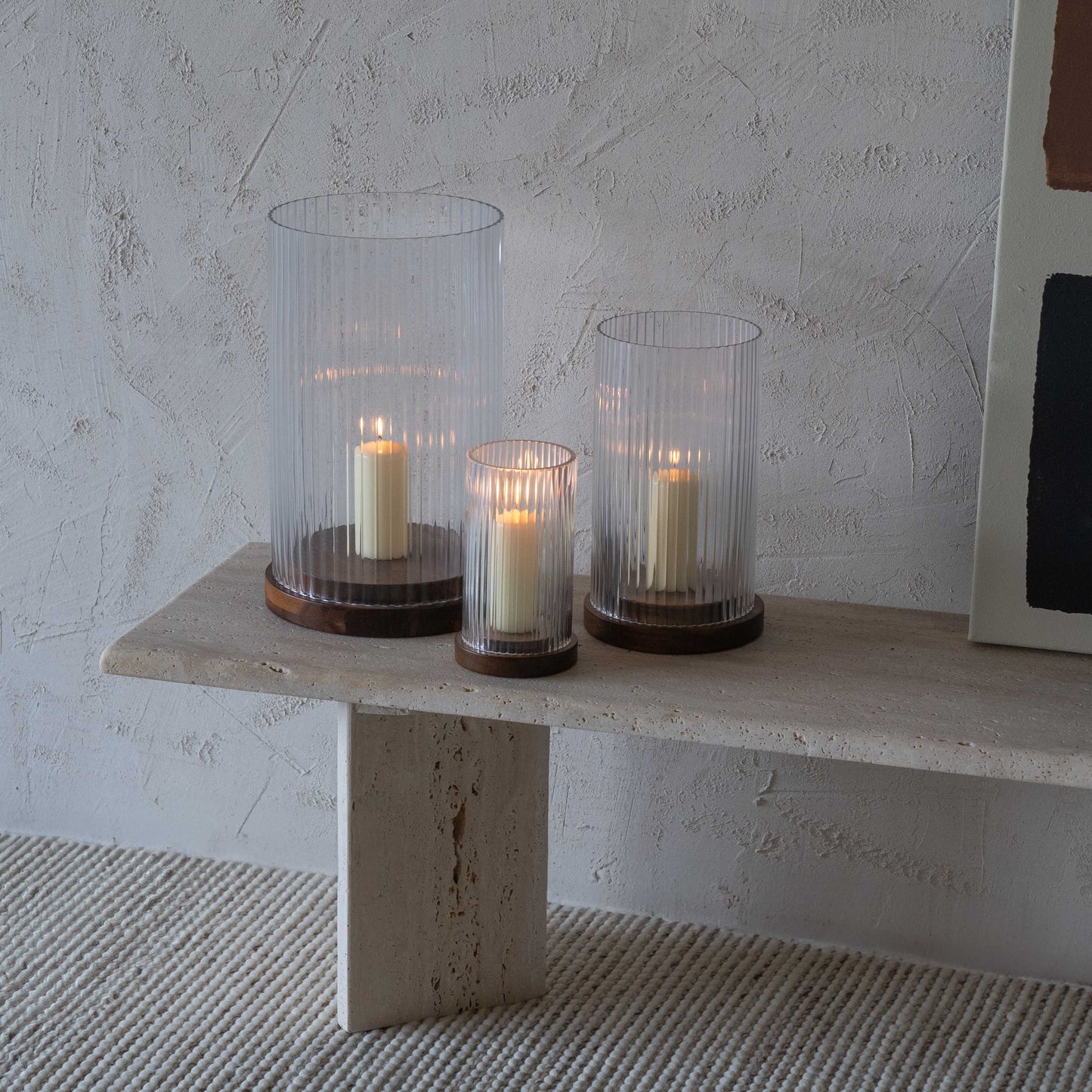 Lola Wood & Glass Candle Holder