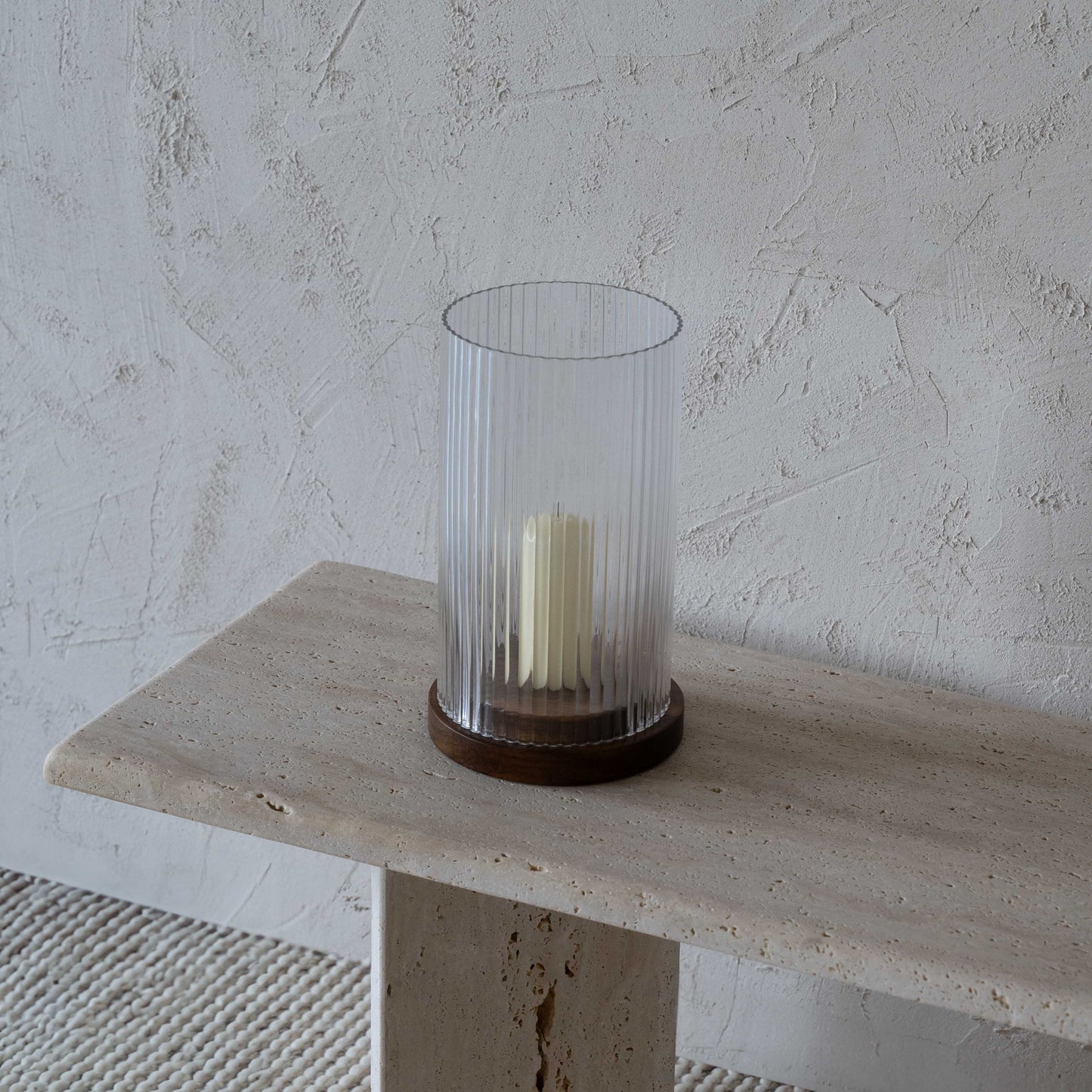 Lola Wood & Glass Candle Holder