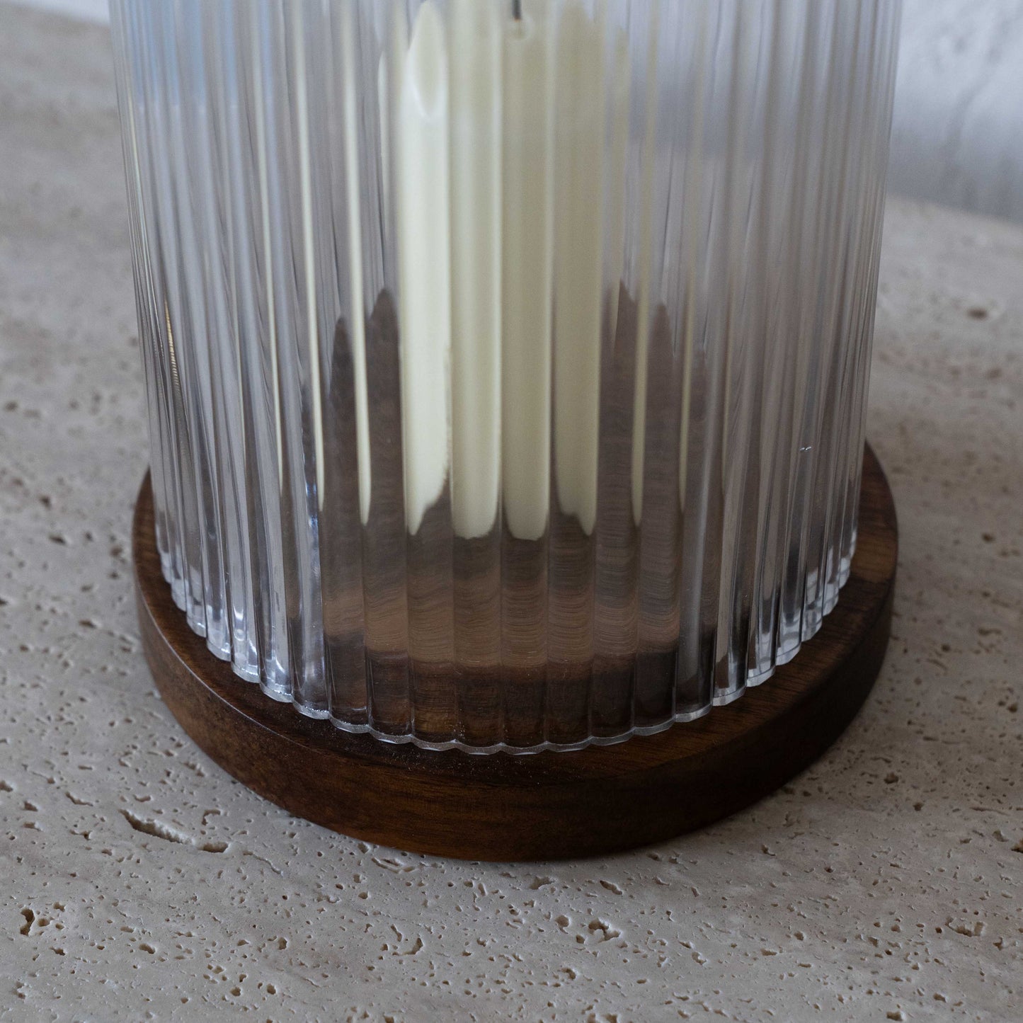 Lola Wood & Glass Candle Holder