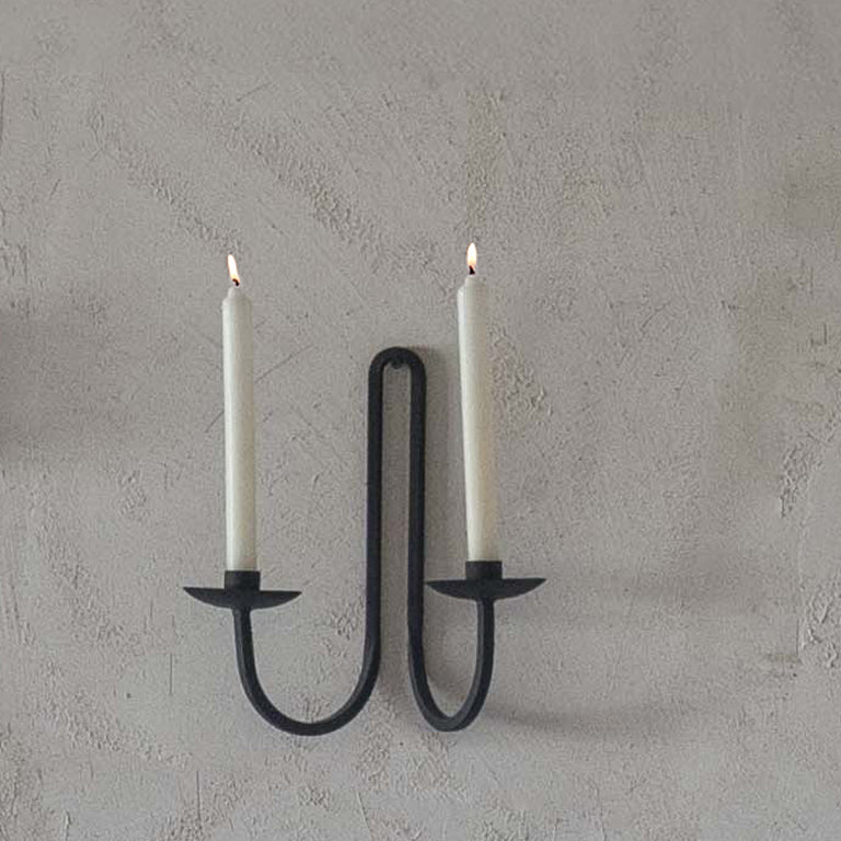 Nior Handcrafted Iron Hanging Wall Candle Holder